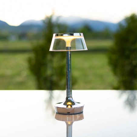 Lampada Paris - lampada da tavolo senza fili ricaricabile USB, dimmerabile  touch, 2600mAh, luce calda 2700K Colore Argento