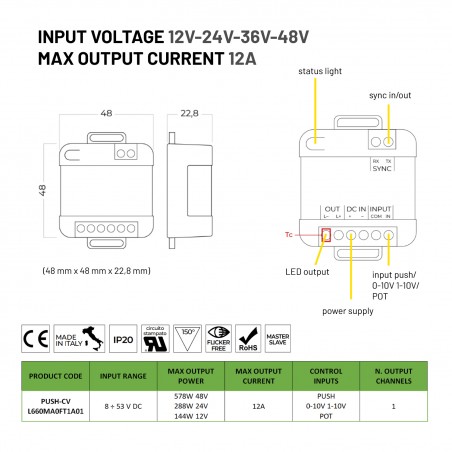 Dimmer Newlab Push-cv L660MA0FT1A01